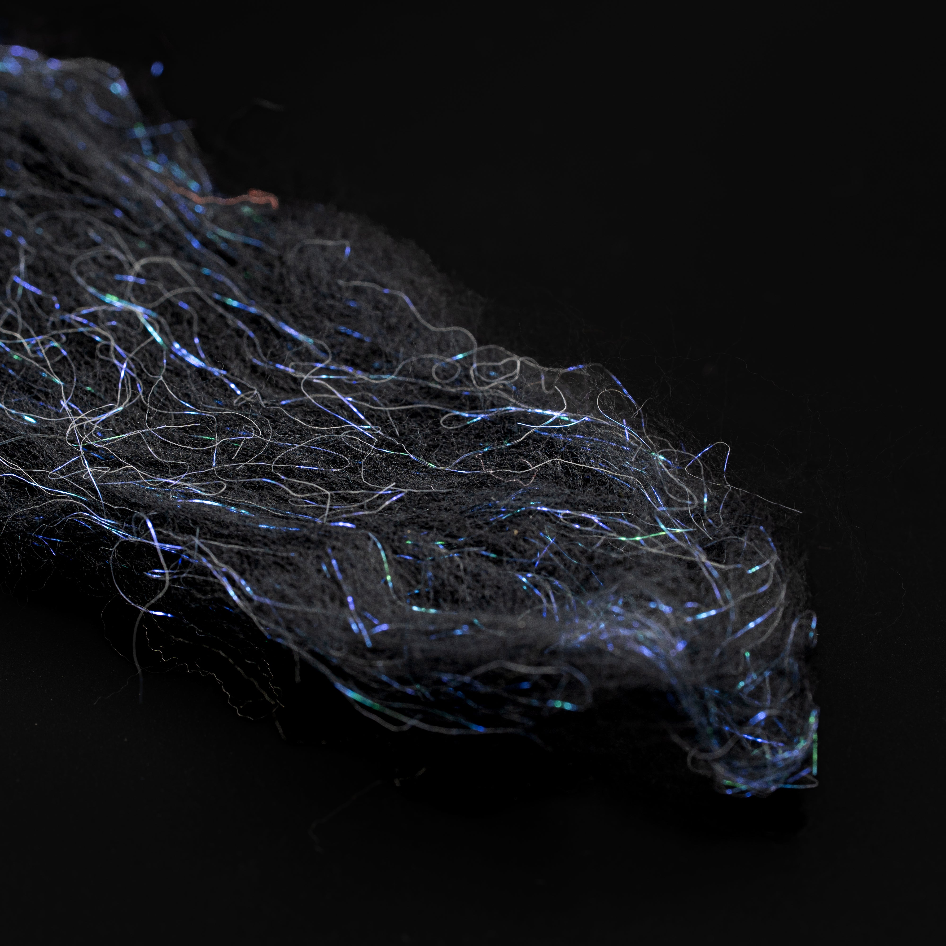 Voodoo Faux Fox Fibers Black Dark synthetic fly tying fibers