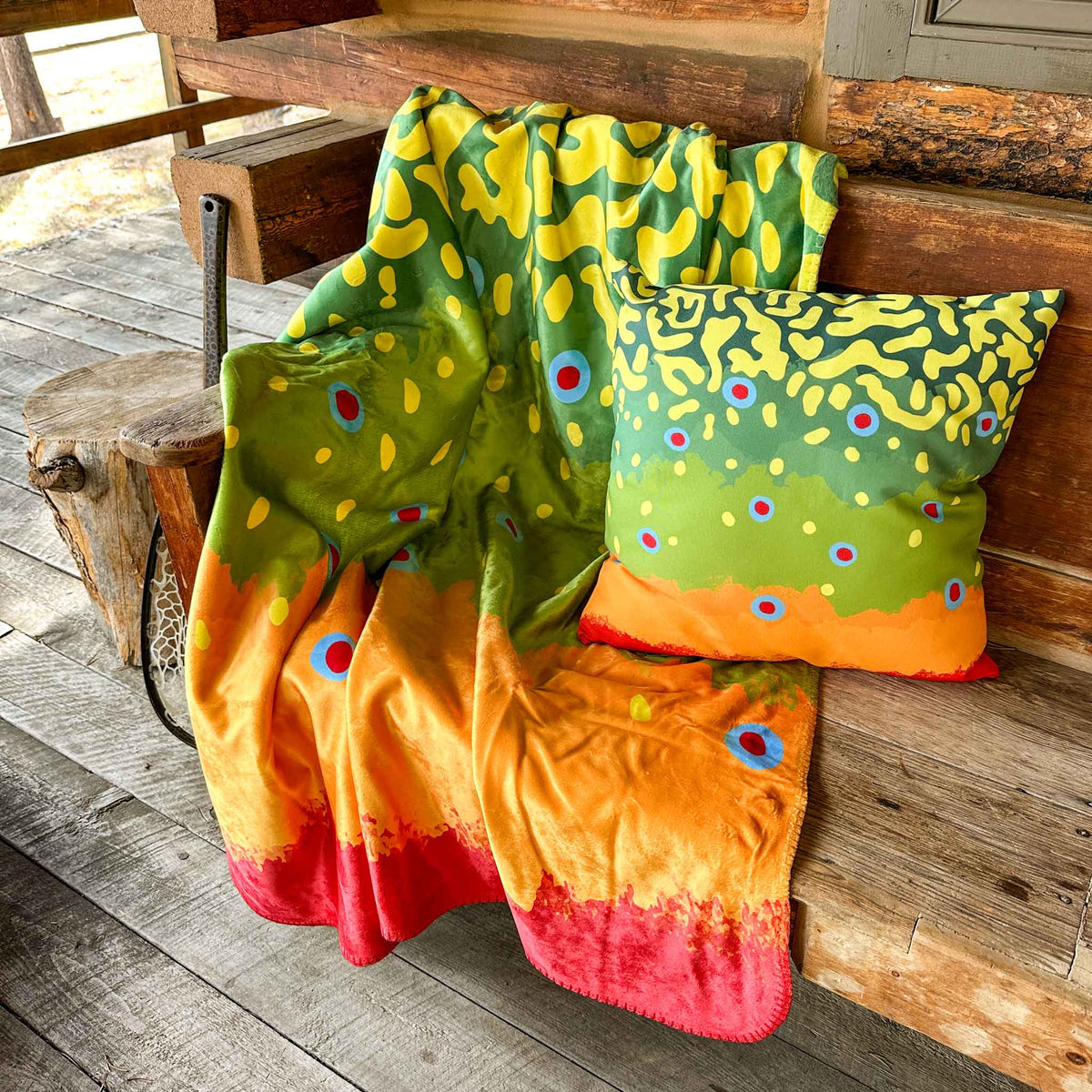 Brook Trout Sherpa Fleece Throw
