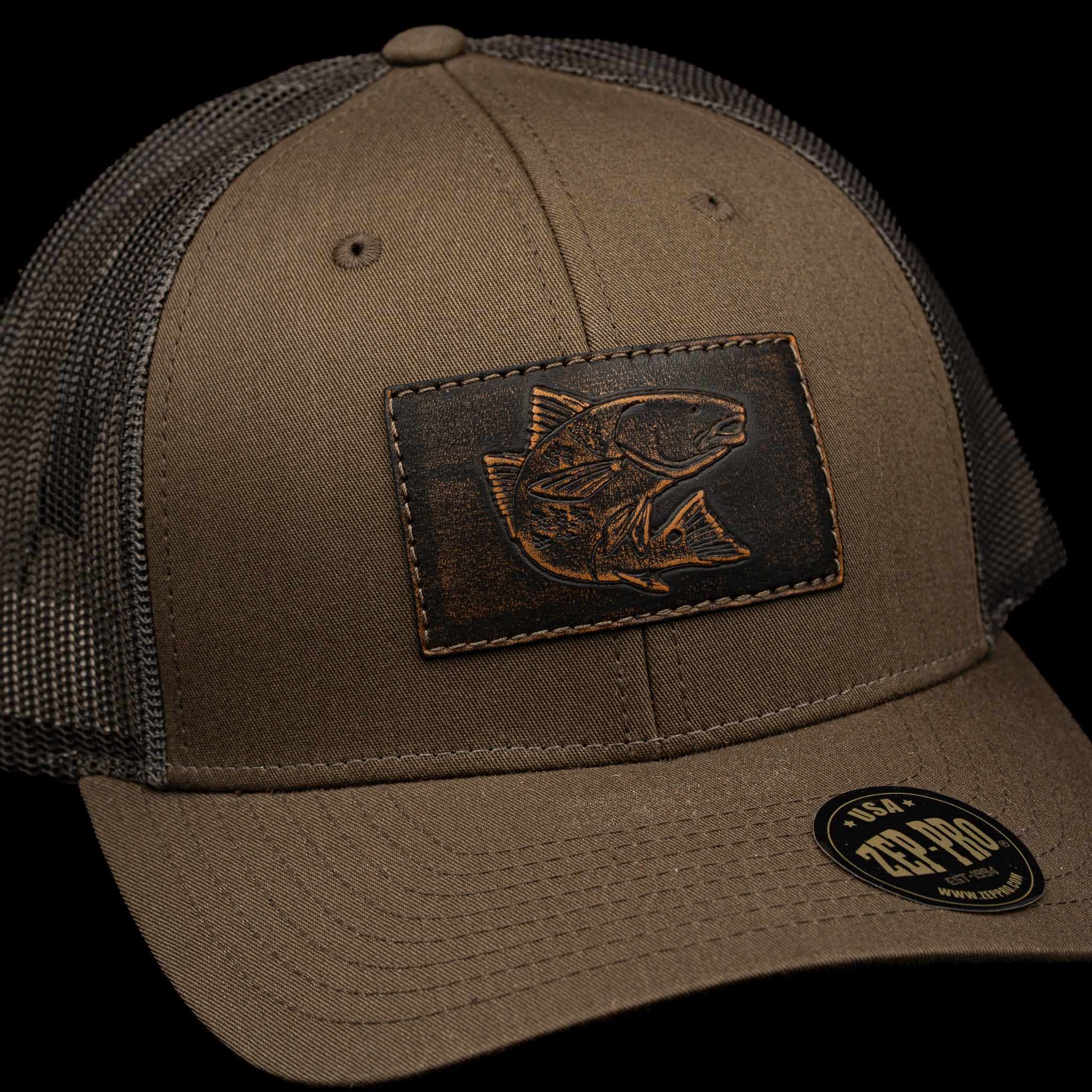 Redfish Leather Patch Trucker Hat – Finatics Fly Company