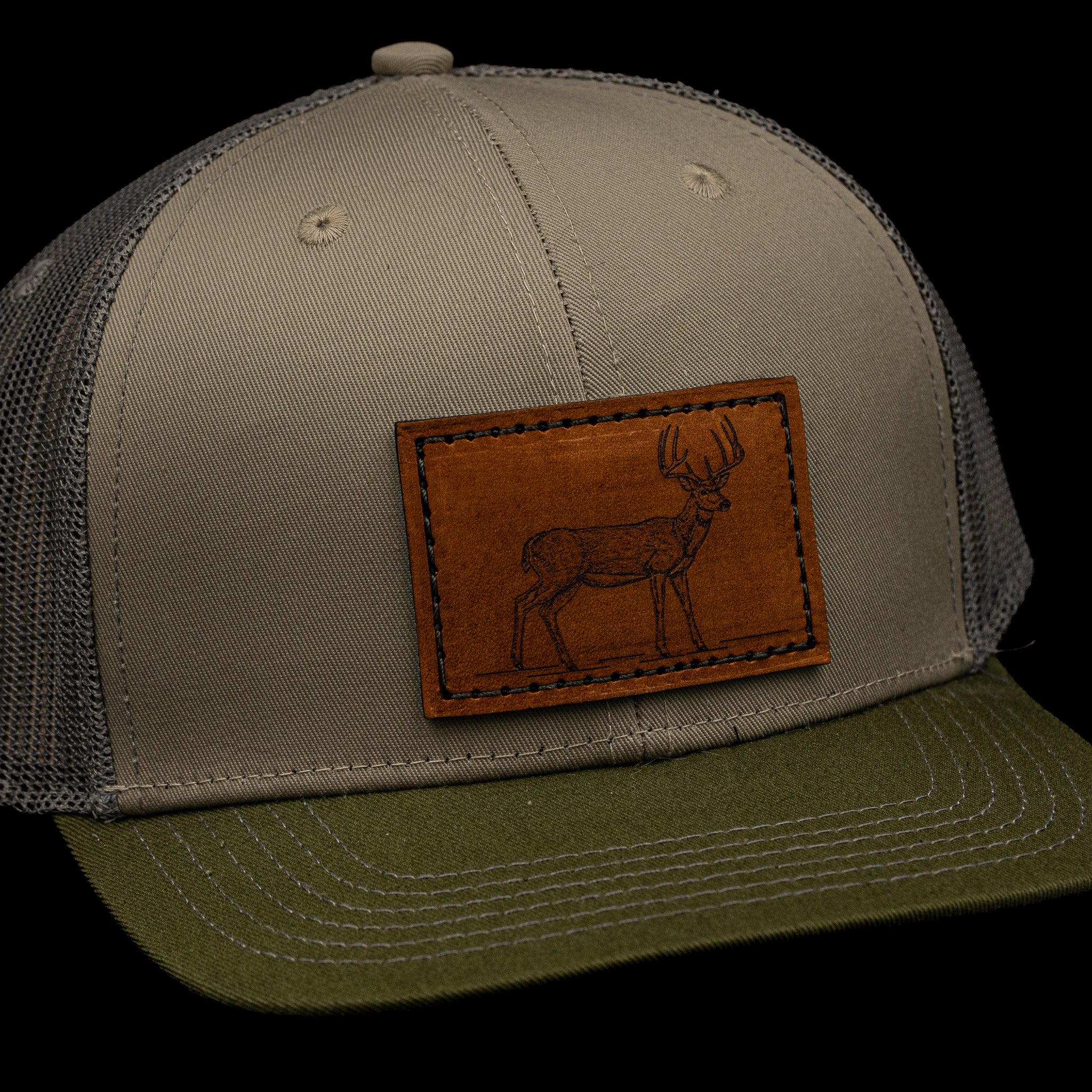 Whitetail Buck Leather Patch Trucker Hat – Finatics Fly Company