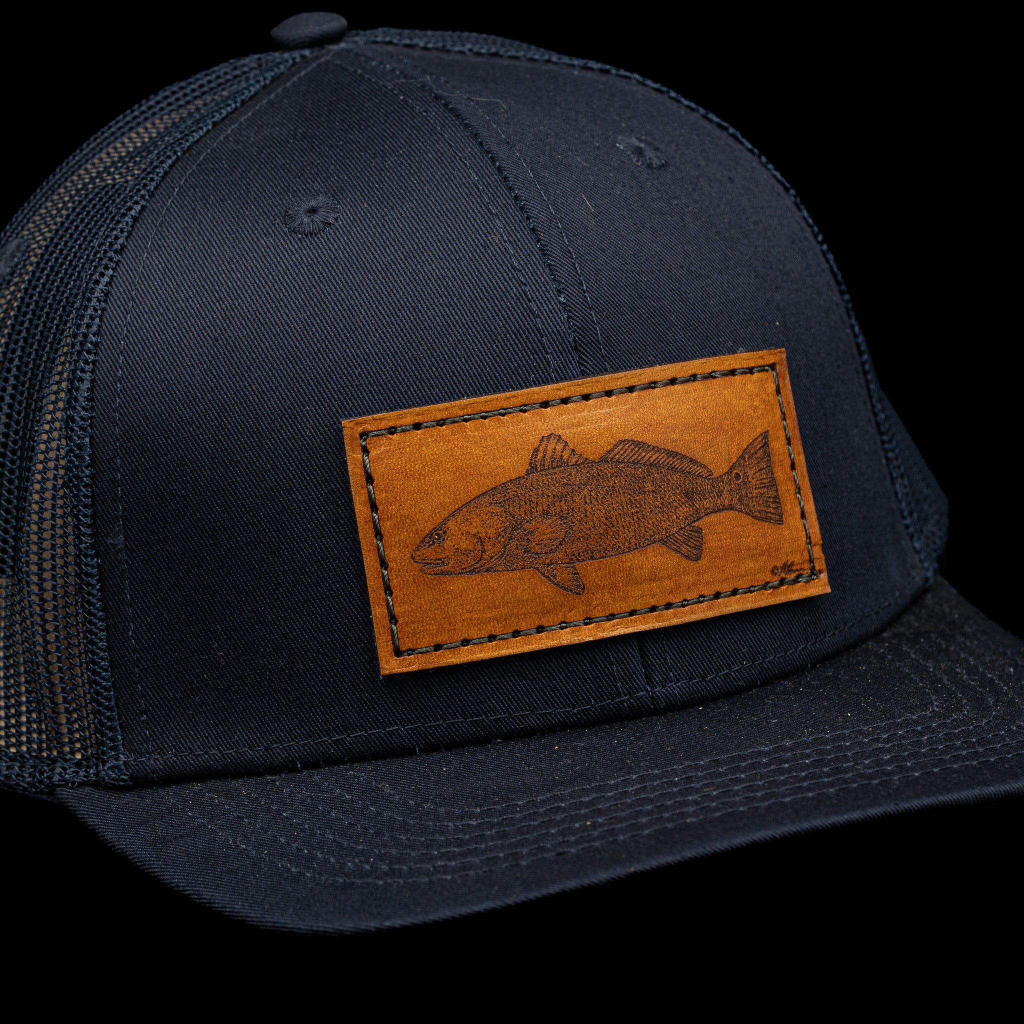 Redfish Leather Patch Trucker Hat – Finatics Fly Company