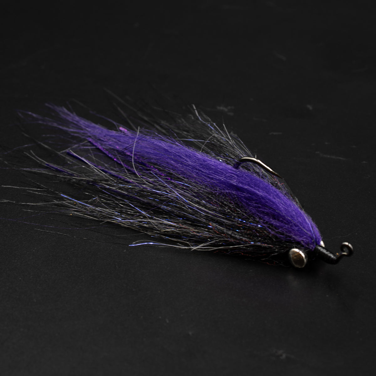 Po' Boy by FlySmith Flies in Purple, 2/0 jig hook with lead eyes