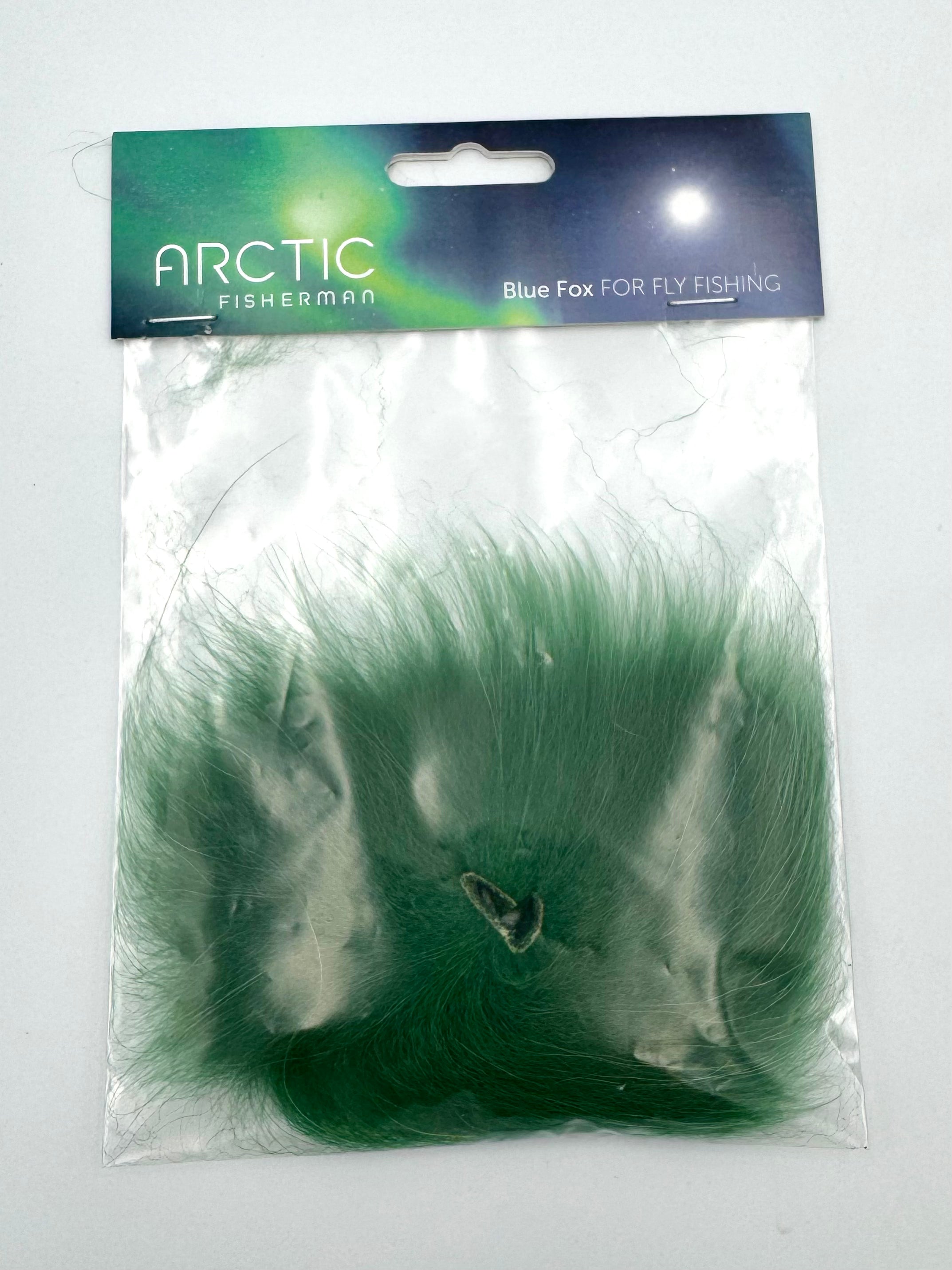 Blue Fox Tail fly tying hair Green color