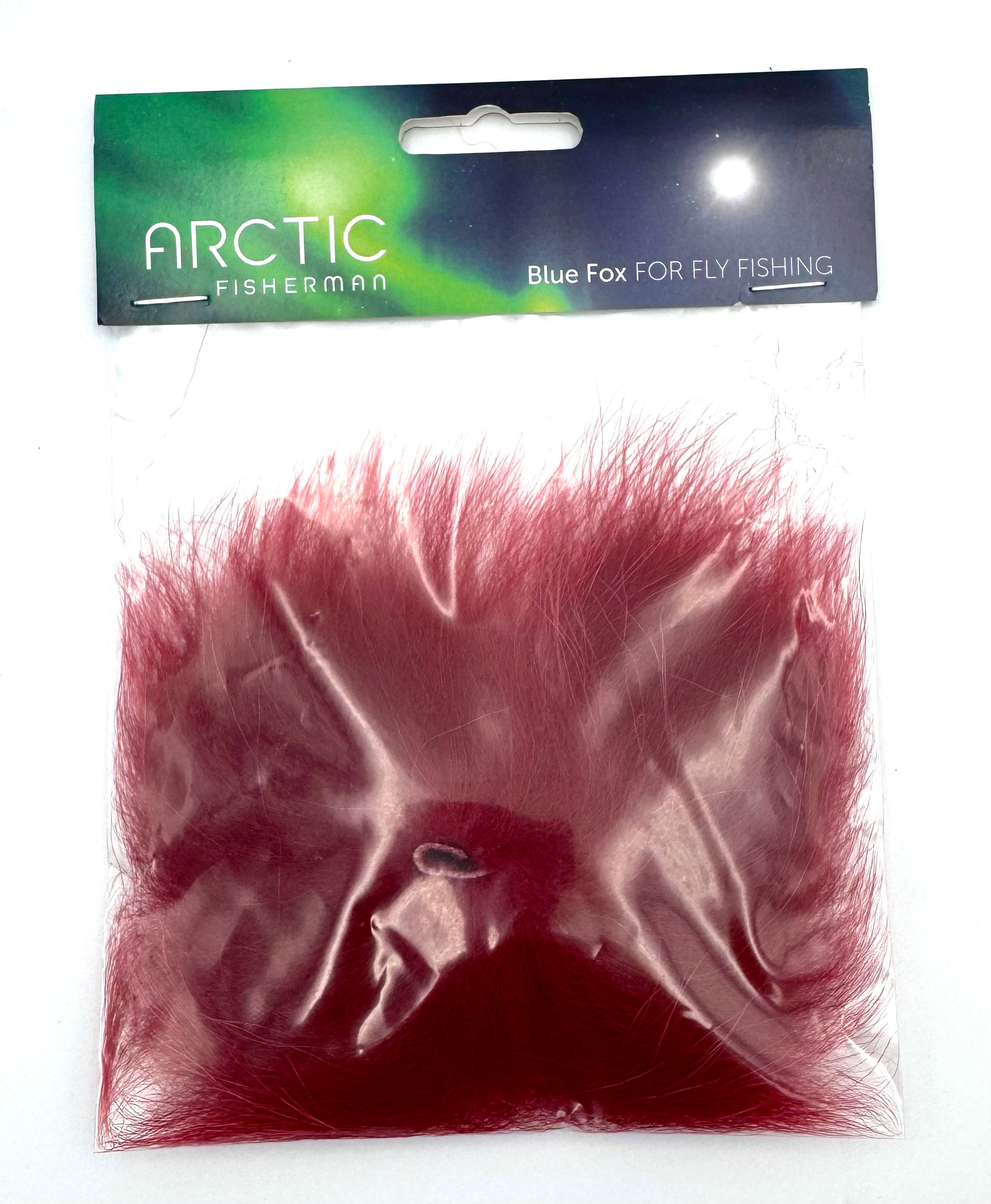 Blue Fox Tail fly tying hair red color