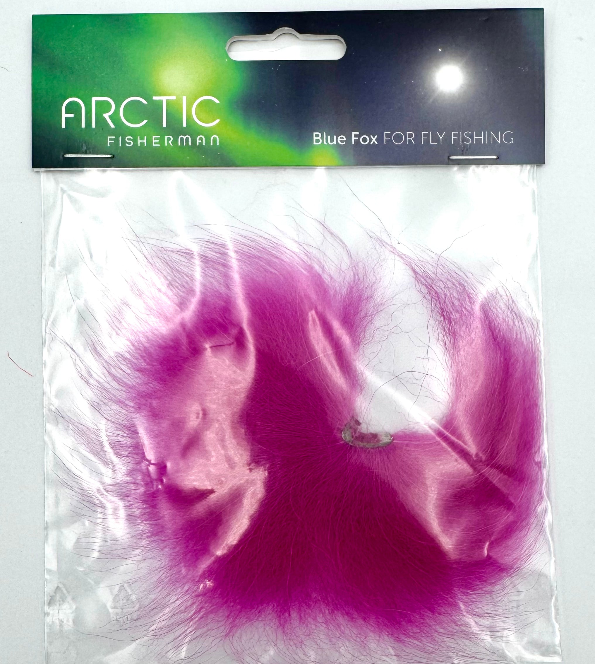 Blue Fox Tail fly tying hair pink color