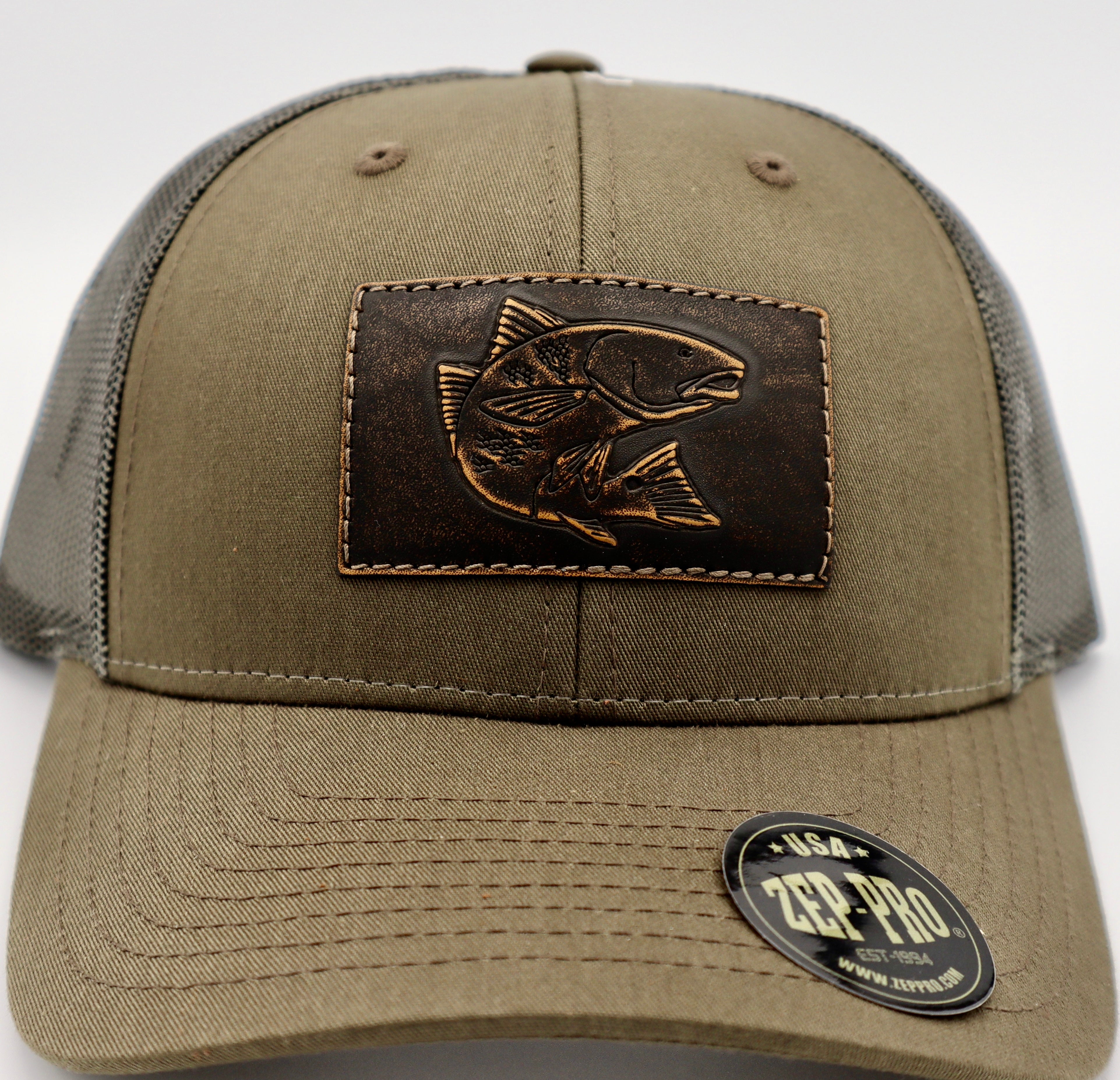 Redfish Leather Patch Trucker Hat – Finatics Fly Company