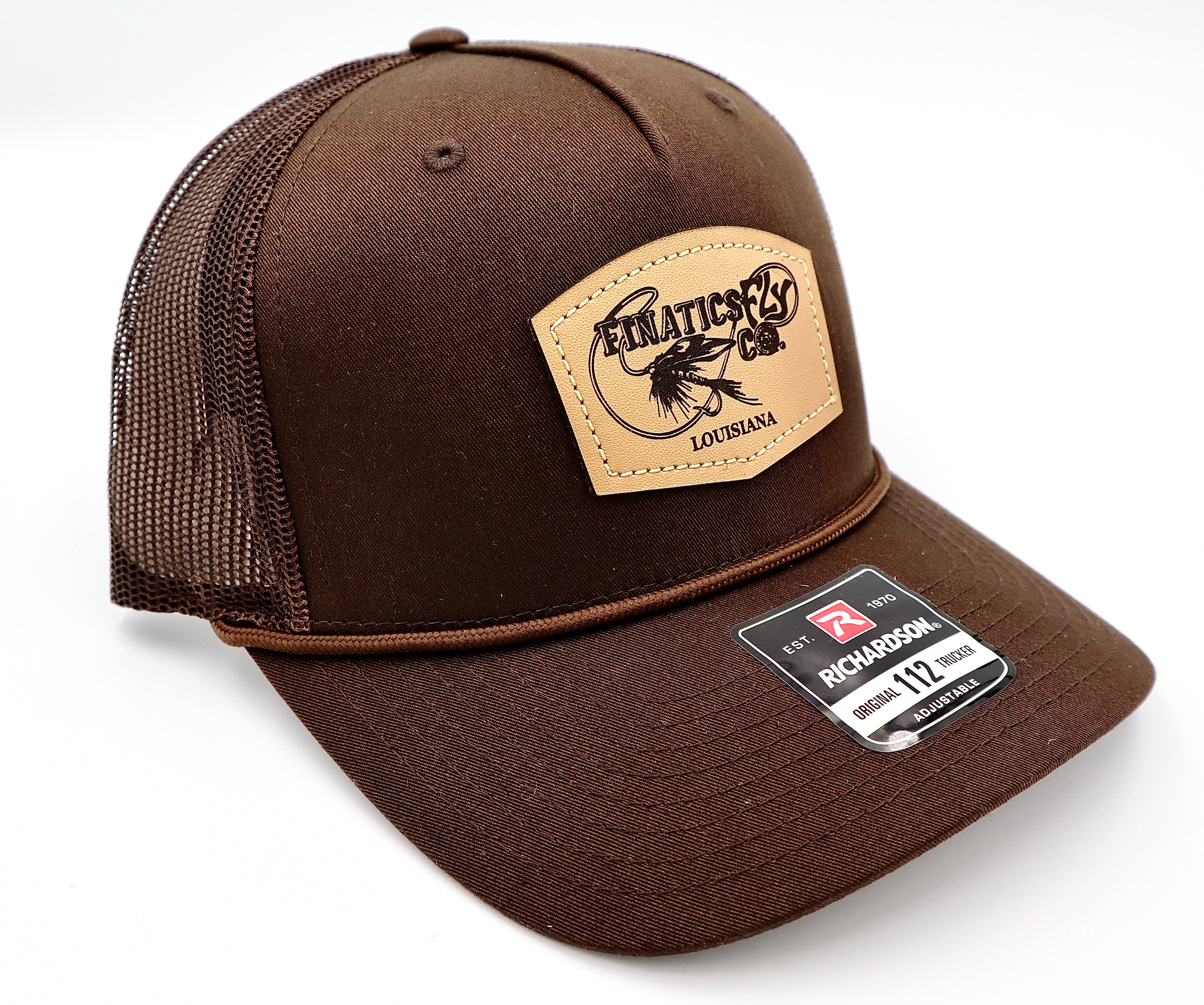 Brown Trucker Leather Patch Hat – Finatics Fly Company