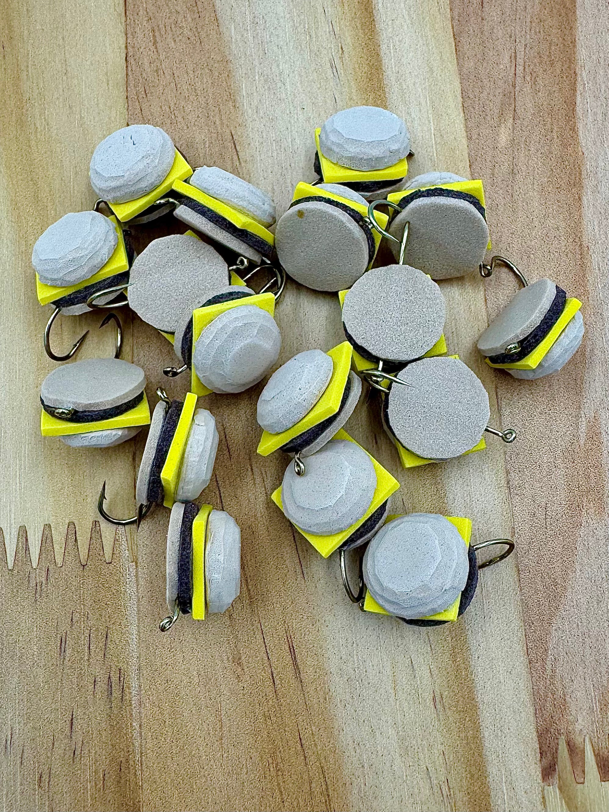 Bayou Burger funny cheeseburger fly pattern for bass and rtout