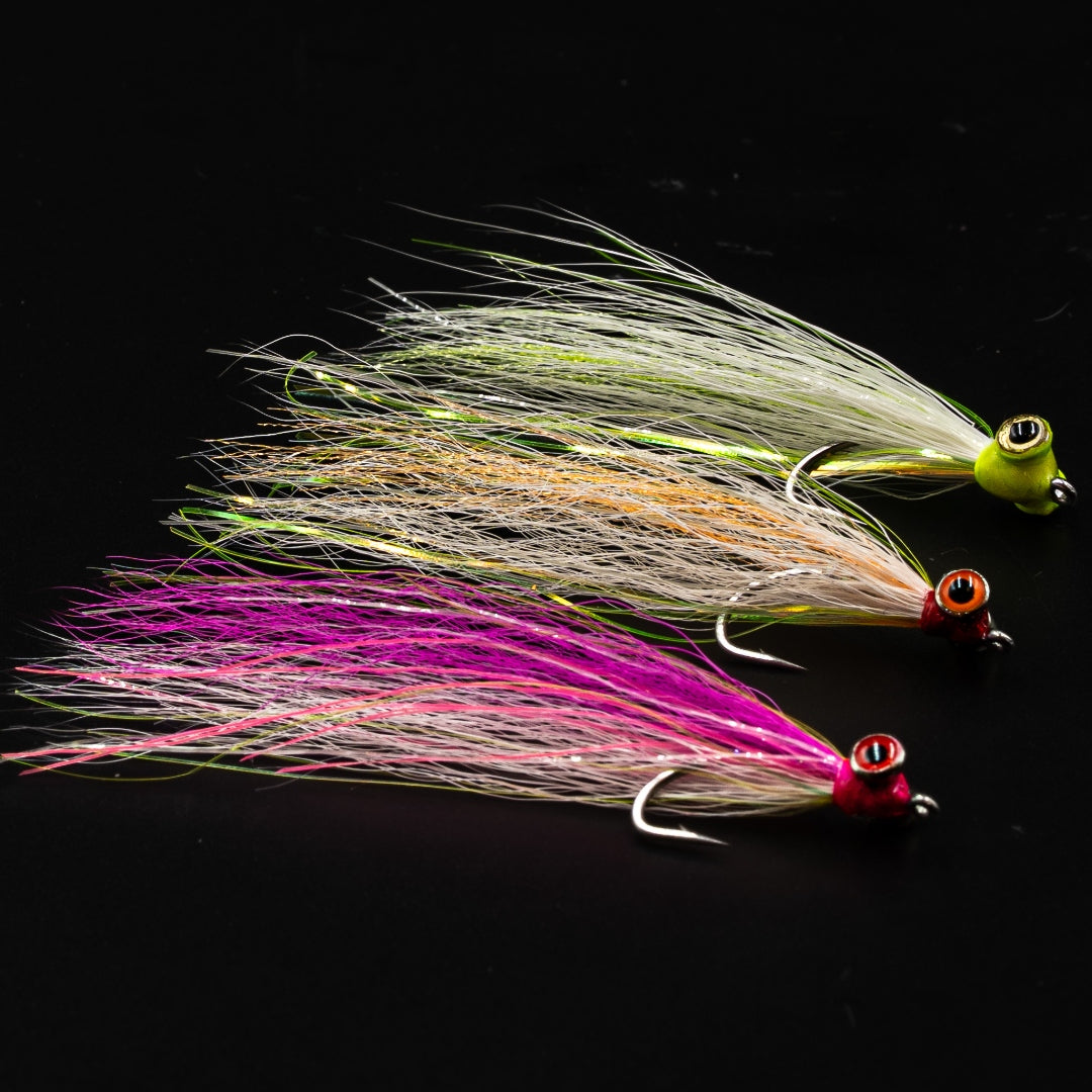 Notta Clouser clouser-style streamer flies in three colors by FINATICS Fly Company