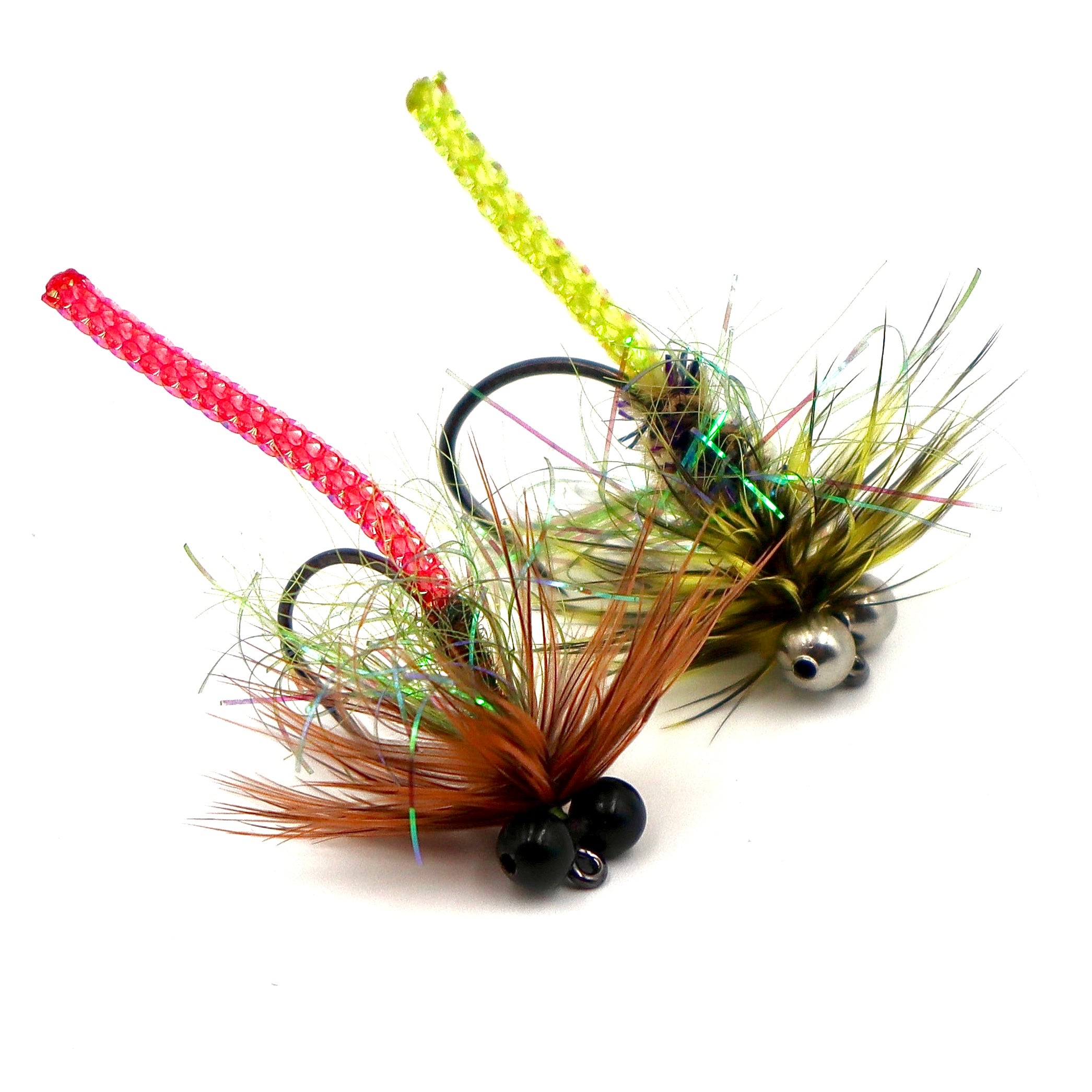 Bass Candy - Dirty Loaf fly with green body and feather wing
