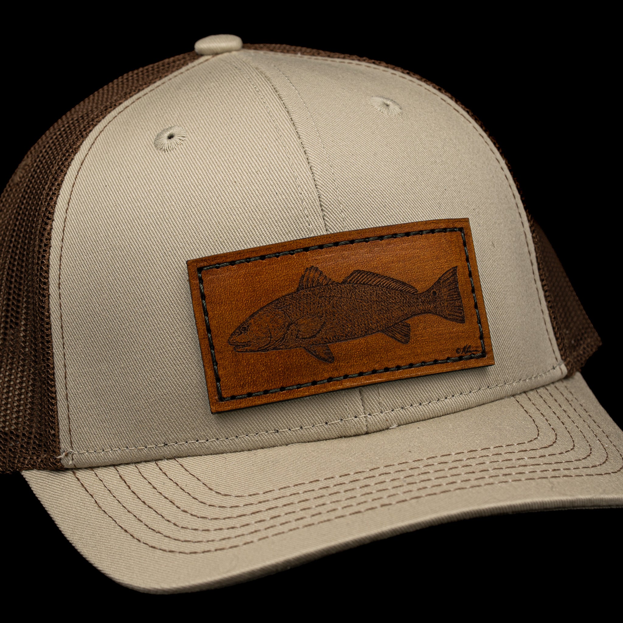 Redfish Leather Patch Trucker Hat – Finatics Fly Company