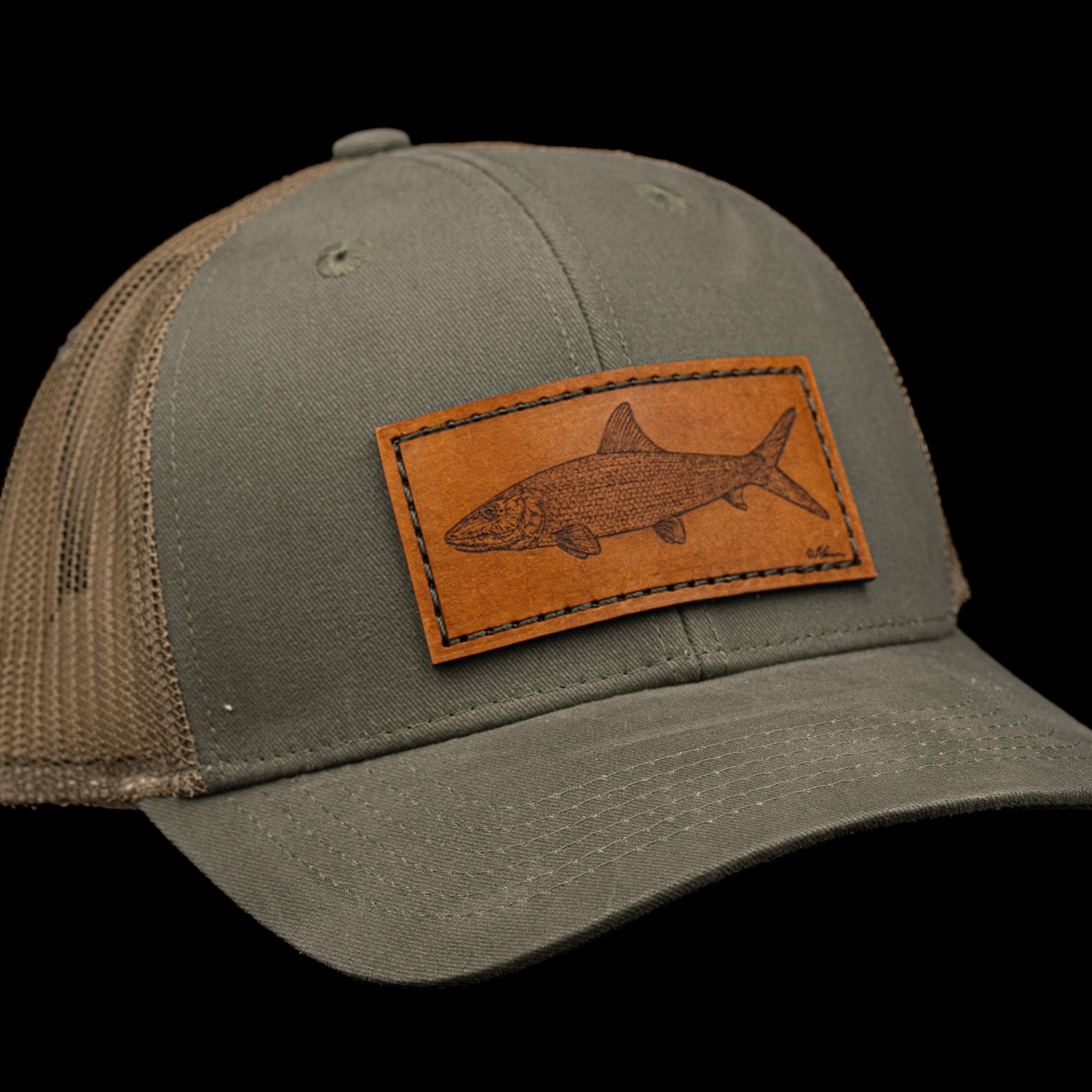 Bonefish Leather Patch Trucker Hat – Finatics Fly Company