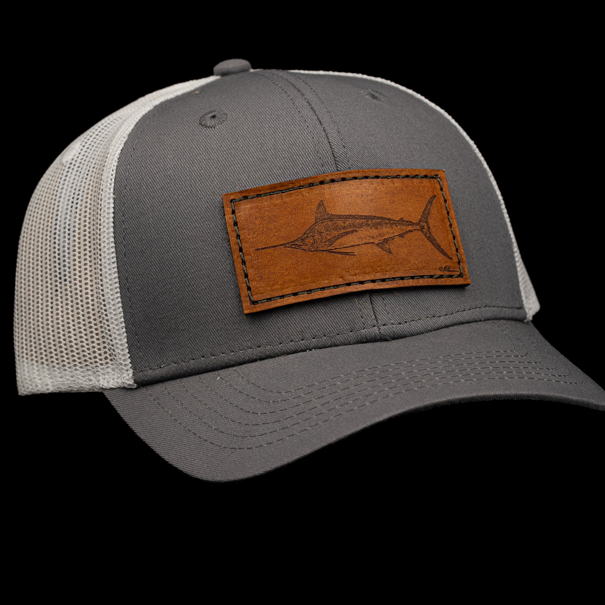 Blue Marlin Leather Patch Trucker Hat – Finatics Fly Company