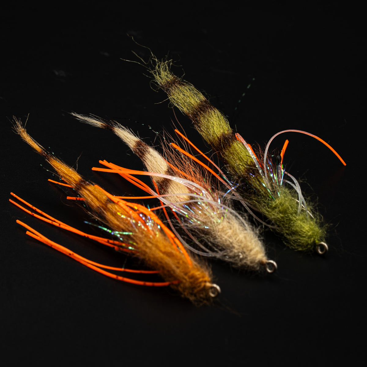 SW Shrimp Fly by FlySmith Flies in Brown, Tan, and Olive
