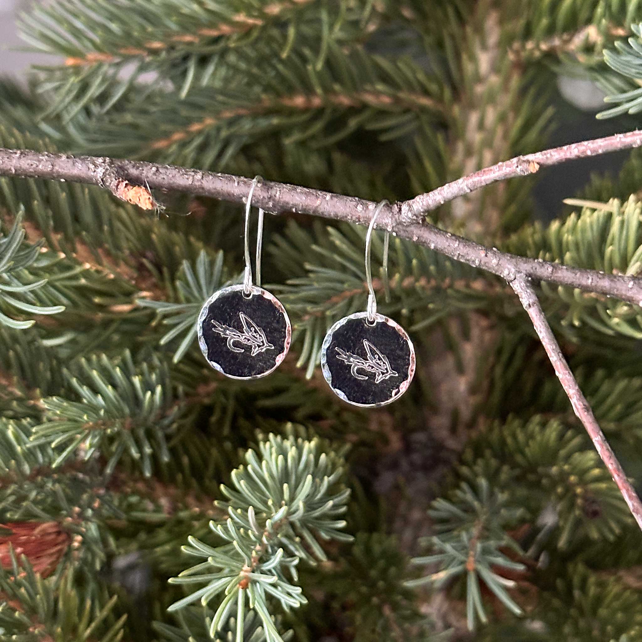 Dry Fly Disk Earrings