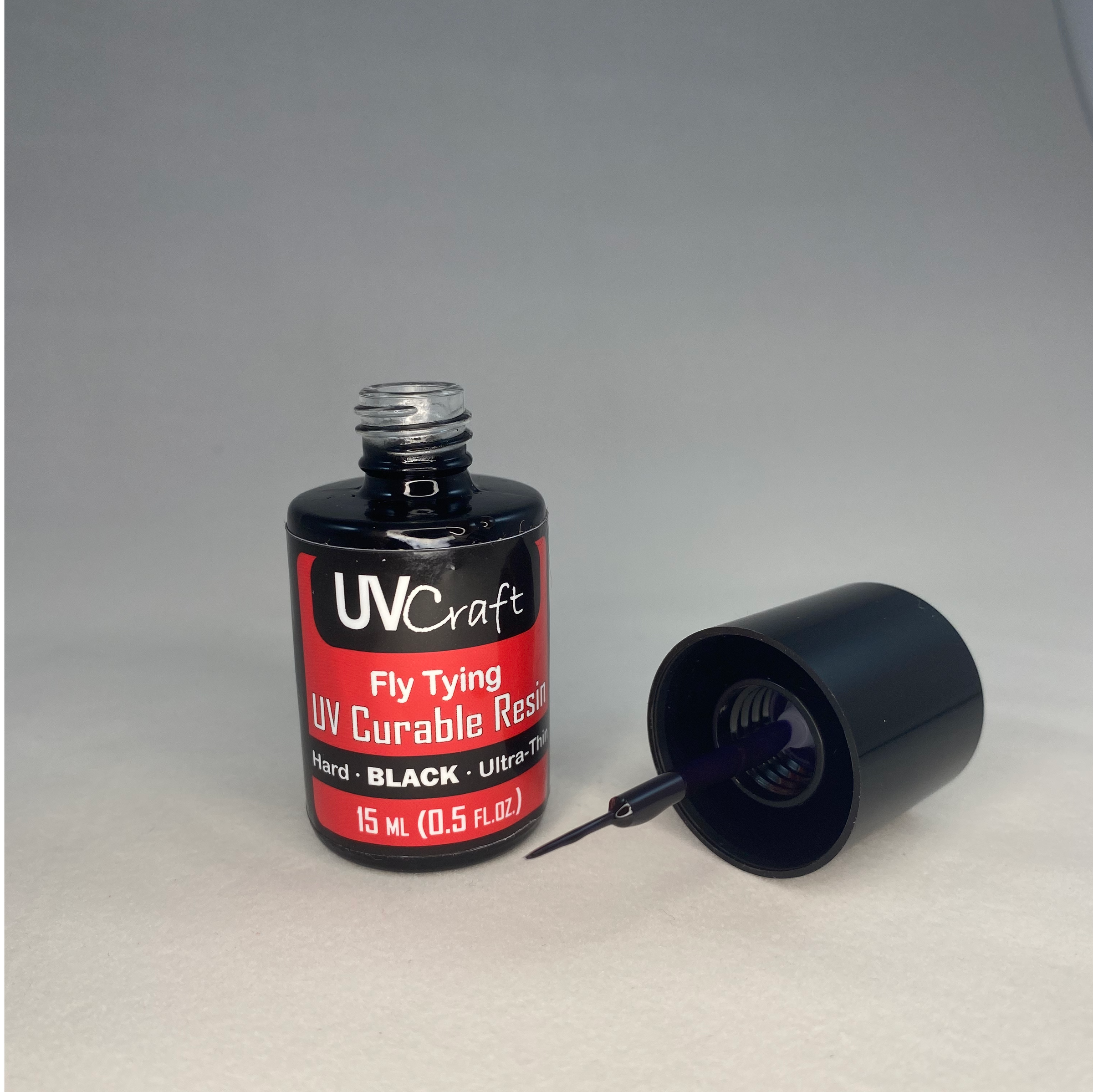 Black Ultra-Thin UV Resin - .5 fl.oz. Brush Bottle