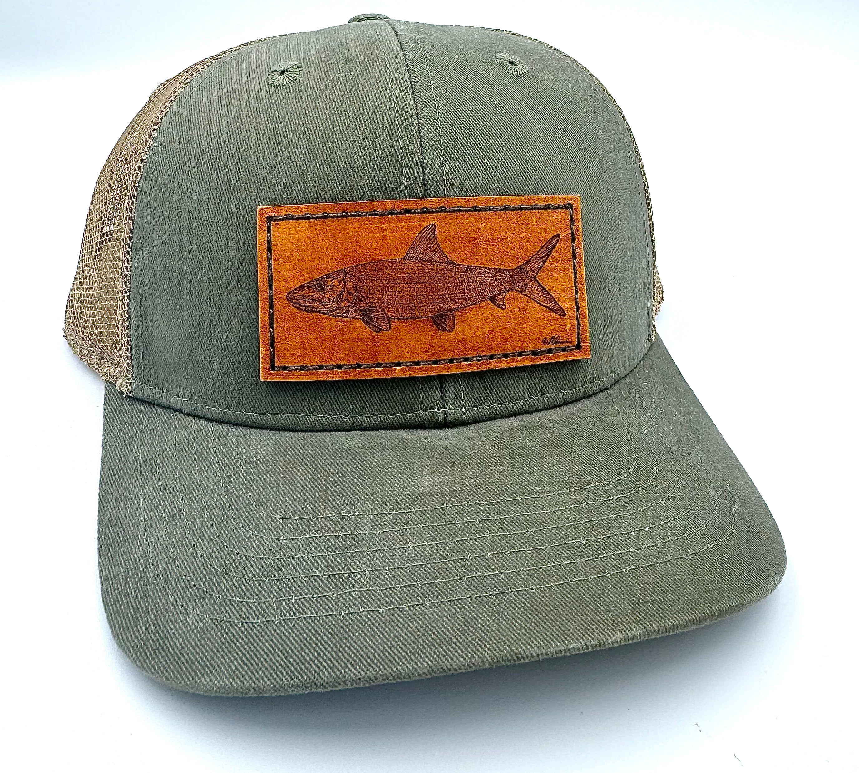 Performance Trucker Hat - Bonefish Leather Patch