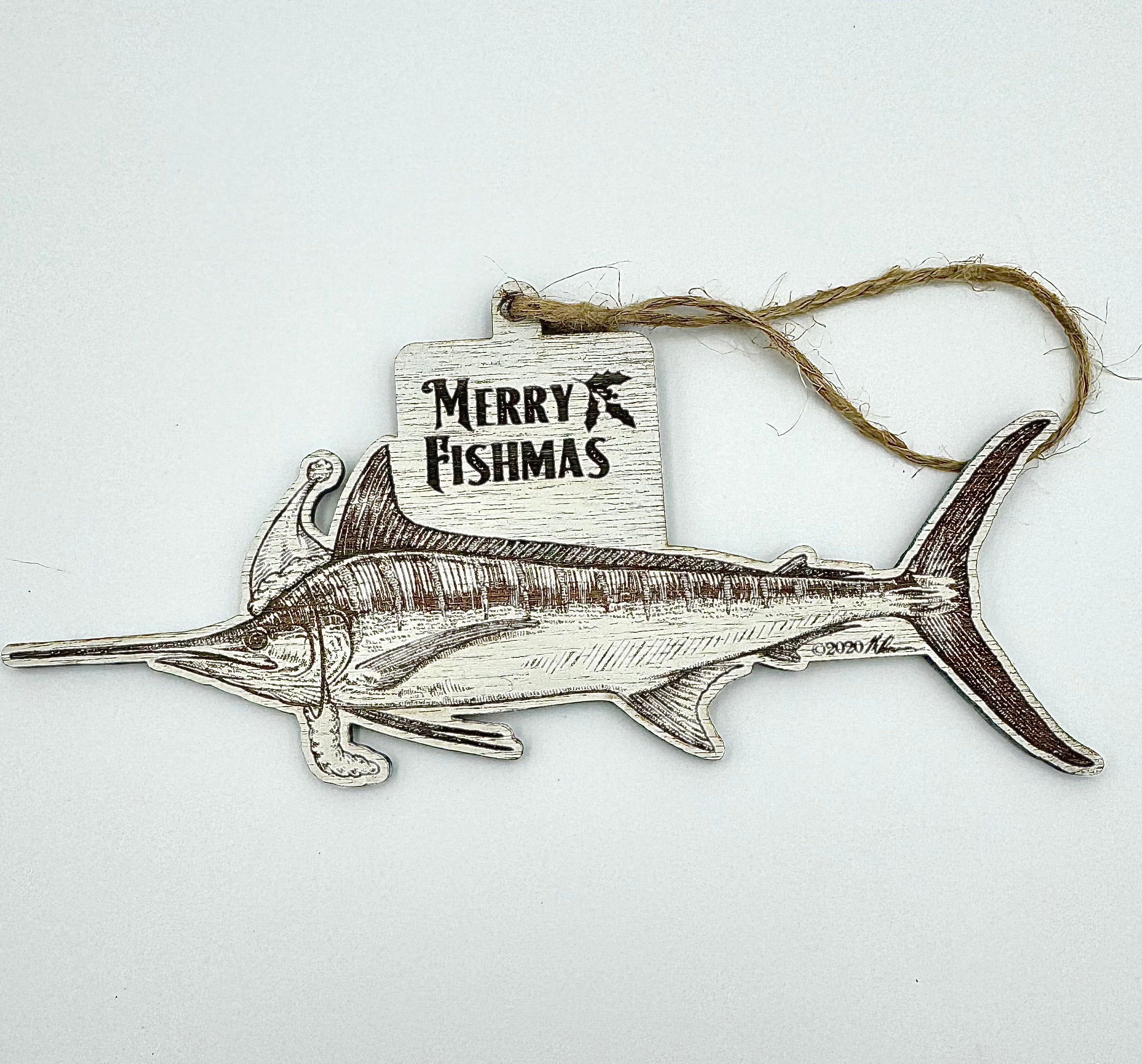 Wood Christmas Ornaments - Marlin Fishmas Ornaments