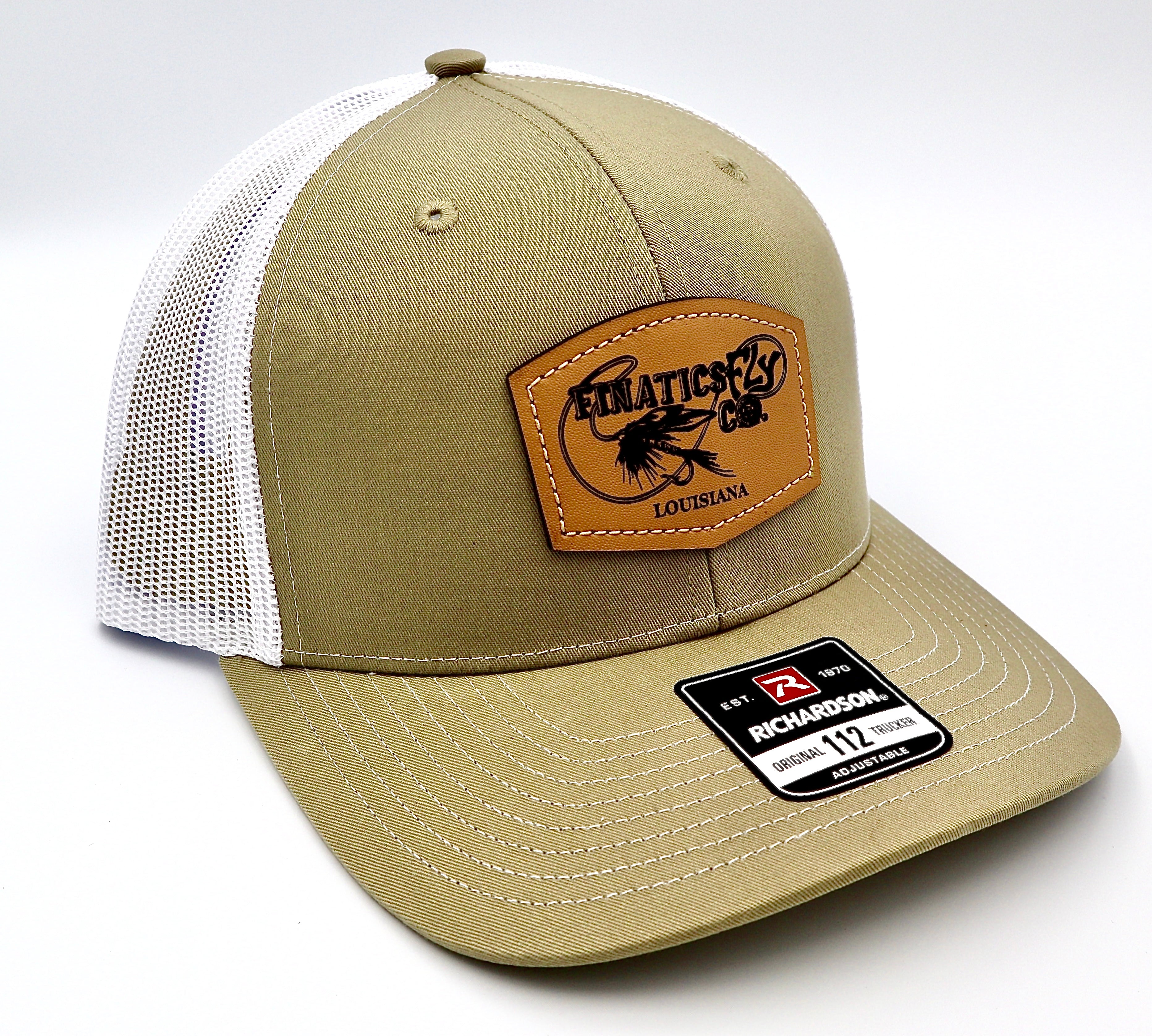 FFC Khaki/White Trucker Leather Patch