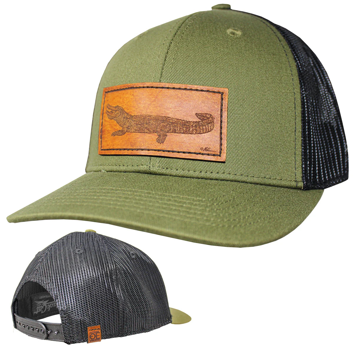 Performance Trucker Hat - Gator Leather Patch