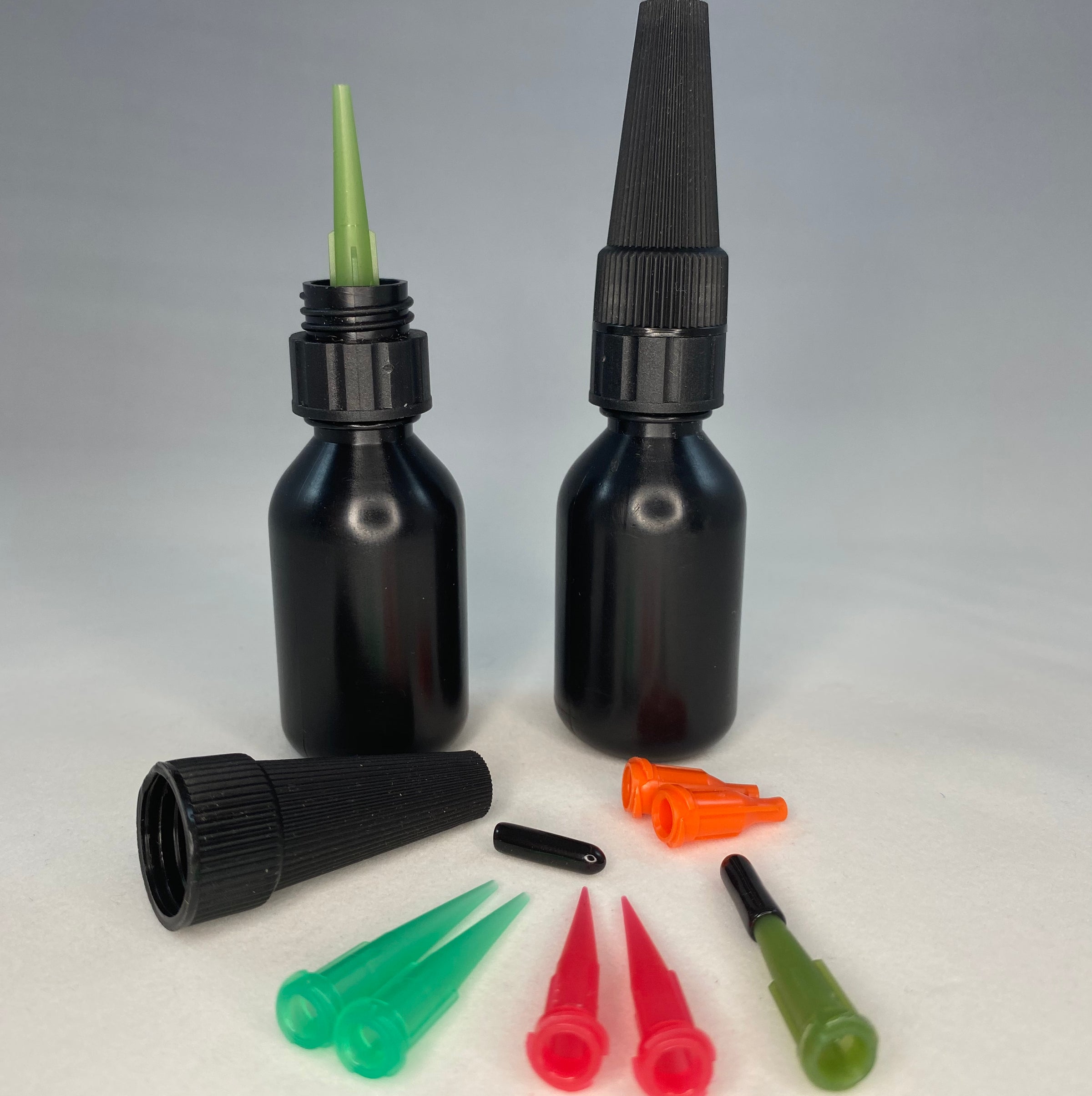 Applicator Bottles 2 pack with Luer Lock Tips and Integrated Caps