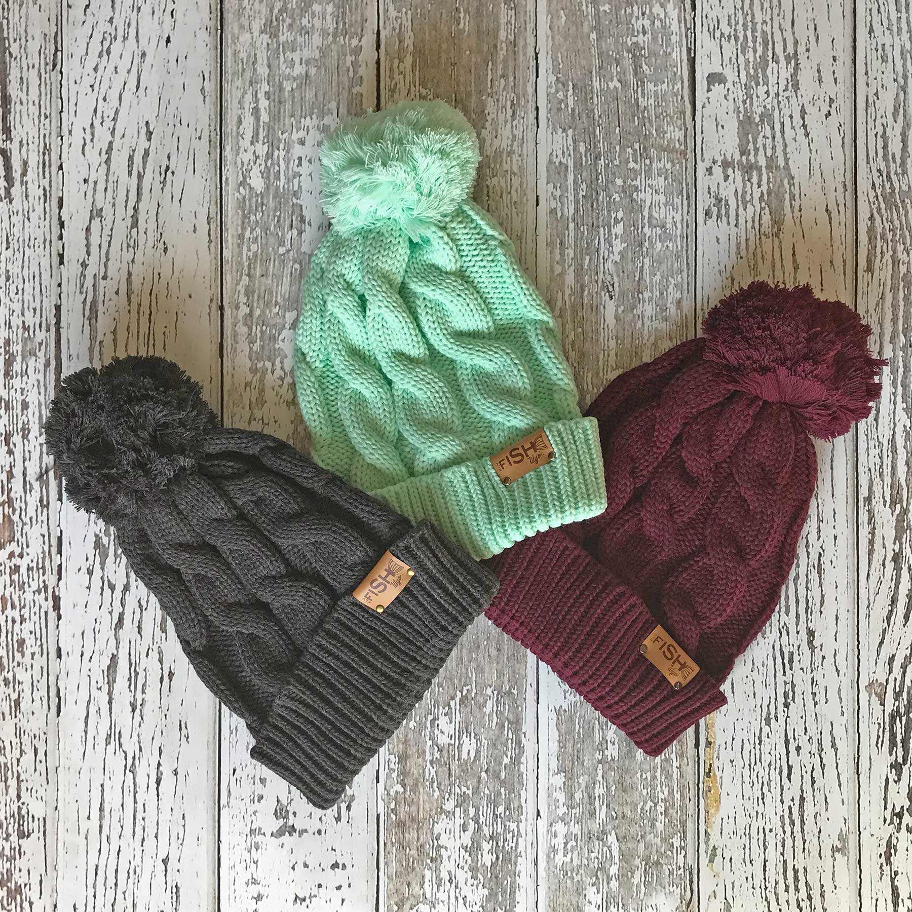 Fishy Cable Knit Beanie