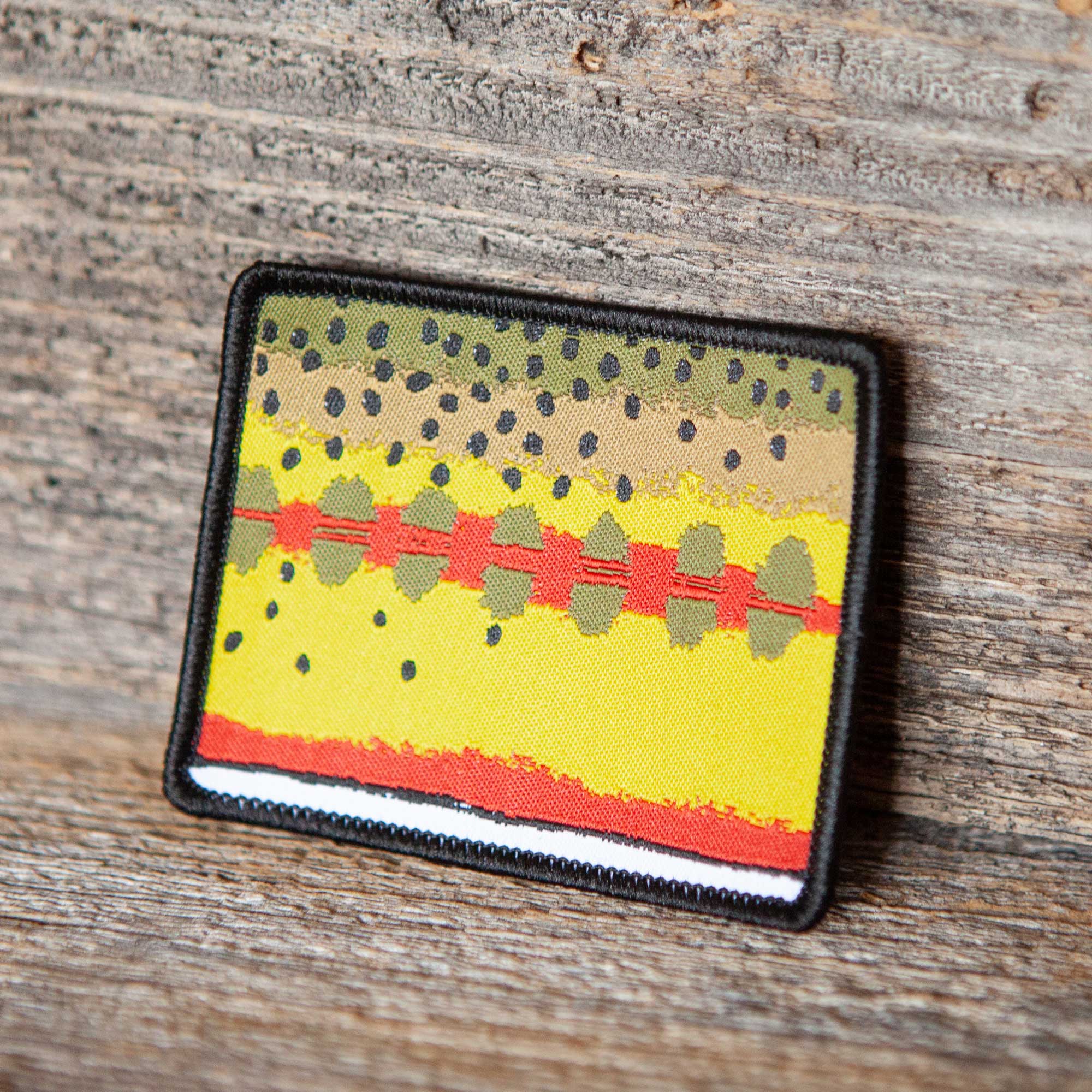 Golden Trout Pattern Wyoming State Shape Iron-On Patch