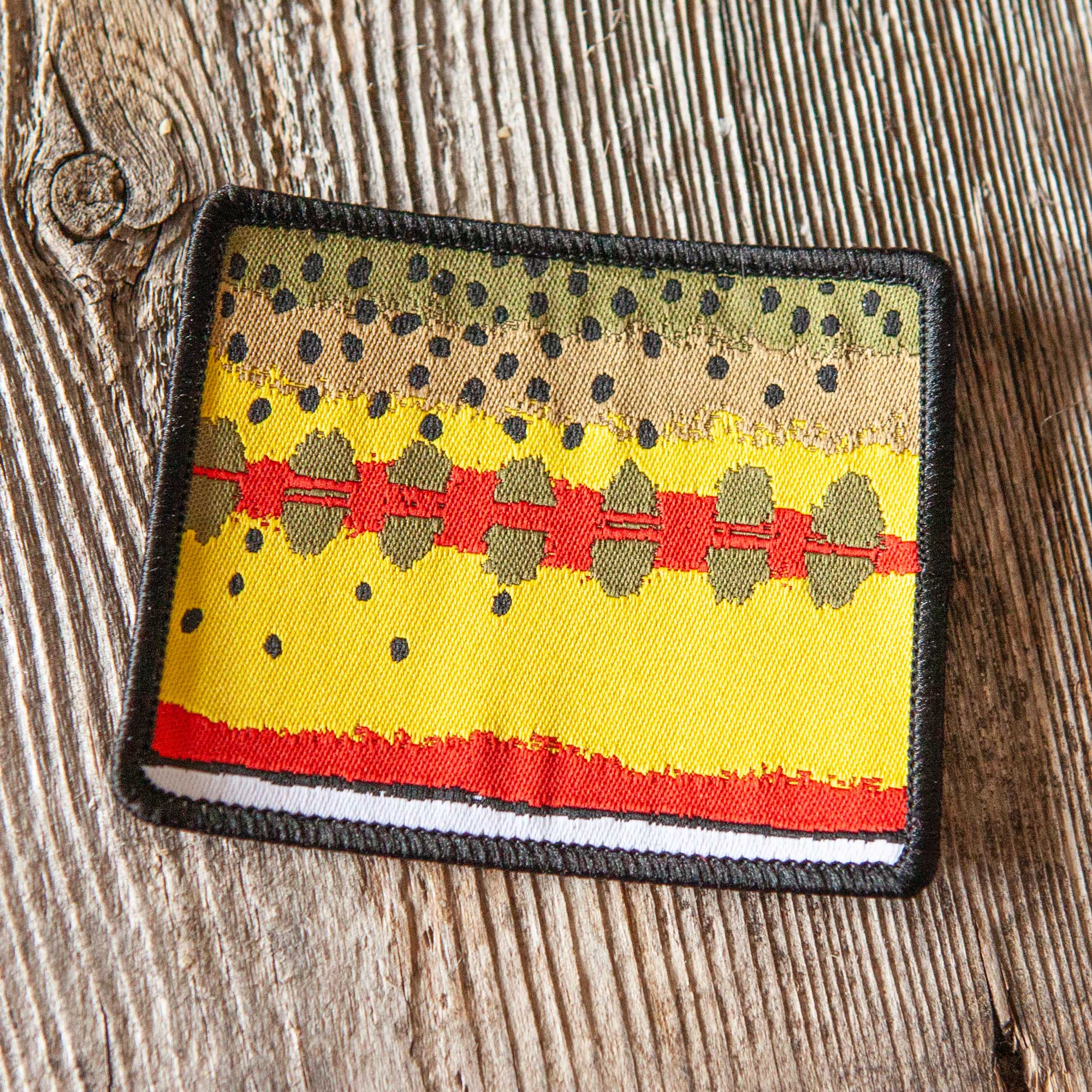 Golden Trout Pattern Wyoming State Shape Iron-On Patch