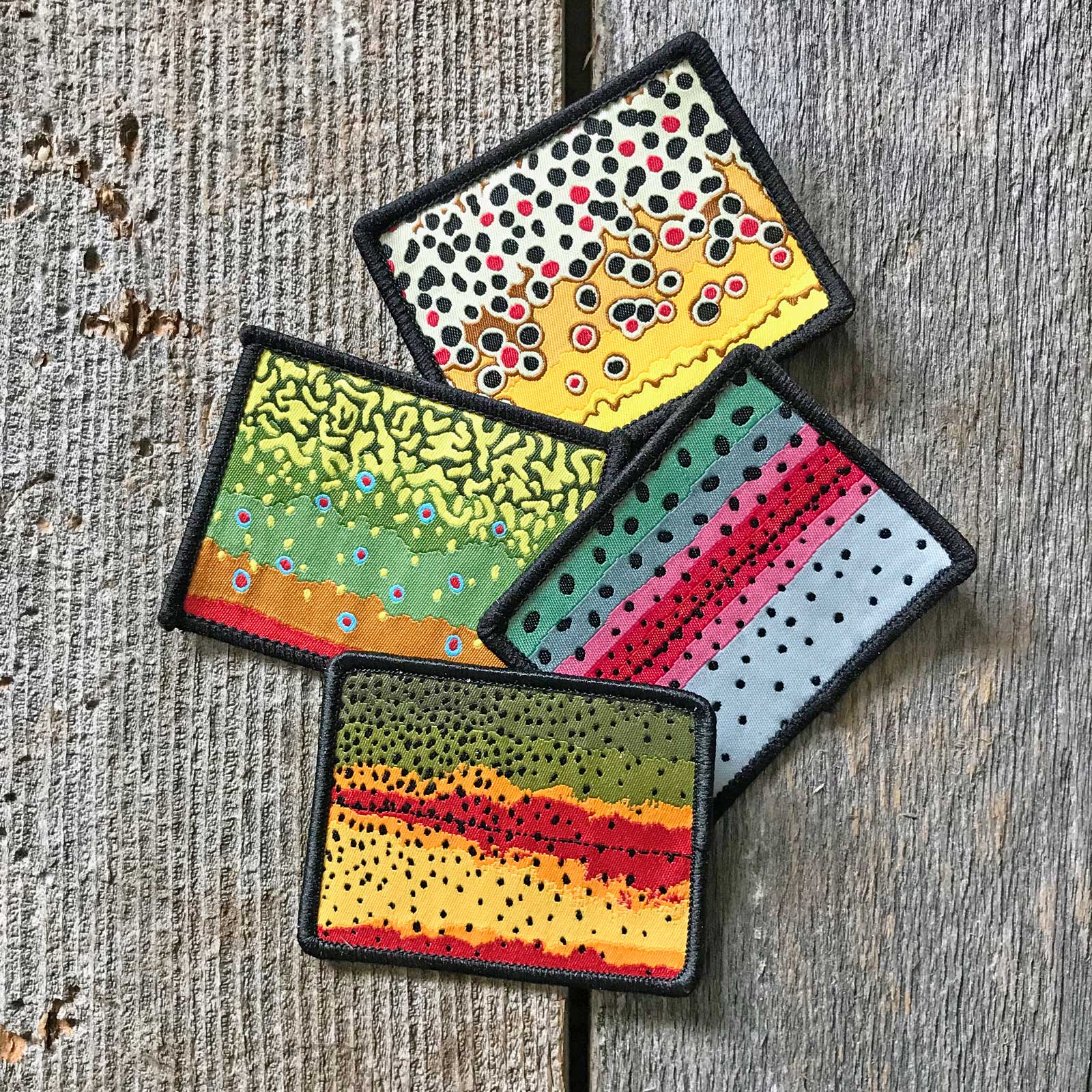Cutthroat Trout Pattern Wyoming State Shape Iron-On Patch